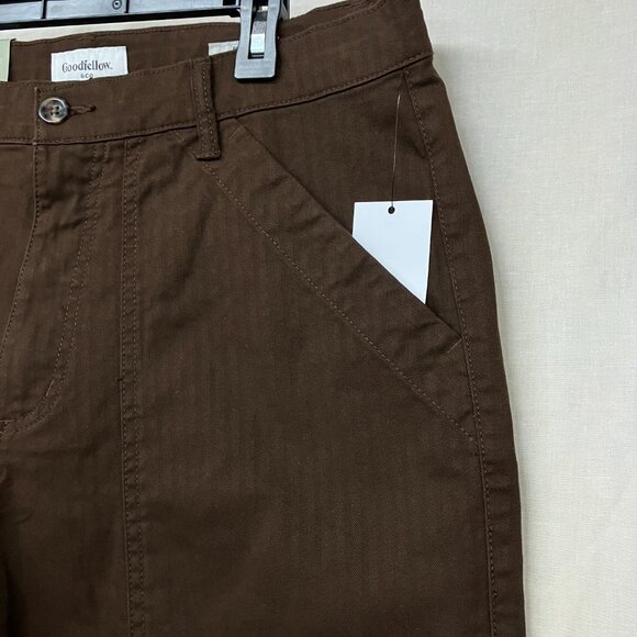 NWT Goodfellow & Co Men's 33X32 Brown Straight Leg Utility Pants Herringbone - Picture 5 of 14